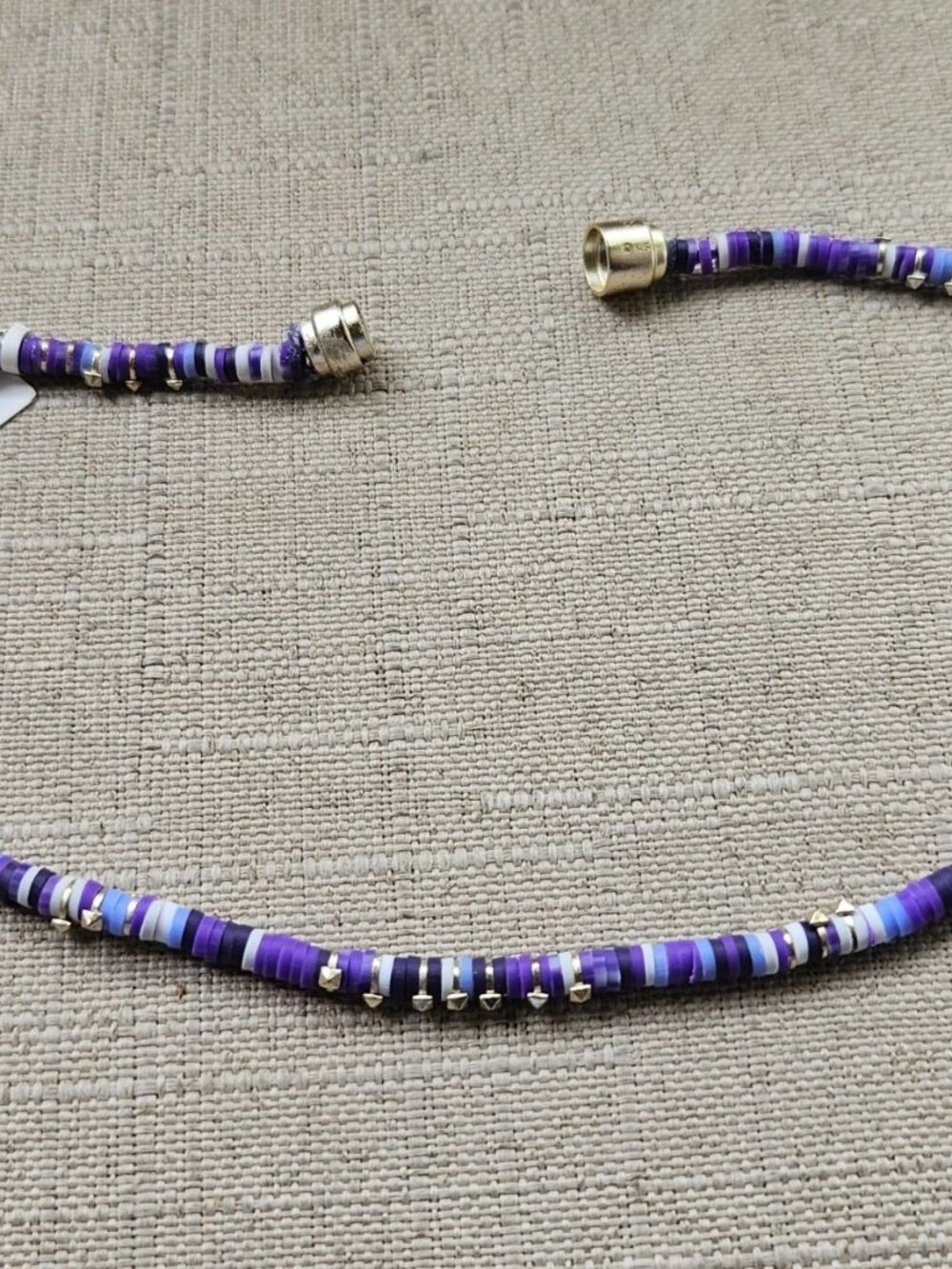Kate Spade Women Choker Necklace Beaded Purple Signed KS Fashion Length 14 in - Picture 5 of 12